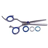 Shark Fin Standard Line Left Handed Non-Swivel Shear 28 Tooth Stainless Thinner + Bella Via Hair Glitz Shimmering Hair Tinsel the Hottest Trend in Hair Accessories