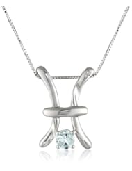 Sterling Silver Birthstone and Diamond Zodiac Pendant Necklace, 18"