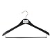 Men's Hardwood Suit Hanger with Locking Bar & Chrome Hardware, Black Finish (Case of 100)