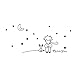 Ussore Wall Decals 1PC Stars Moon The Little Prince Boy Wall Sticker Home Decor for Kids Home Living Room Bedroom Bathroom Kitchen Office Wallpaper Window (Black)