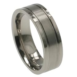 Titanium Ring combination of matte and shiny polish. Width: 7mm