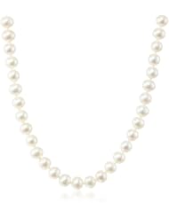 Sterling Silver and A-Quality Freshwater Cultured Pearl Necklace (7.5-8mm)