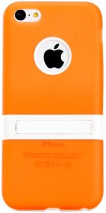 New Case for Apple iphone 5C Soft Gel Tpu Flexible Skin Slim Cover With Stand Back Cover-Orange(+2 PCS Gift Cartoon Sticker)