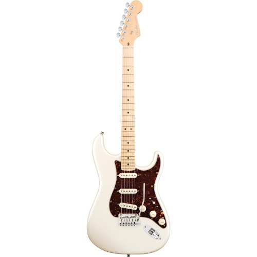 Fender American Deluxe Stratocaster Electric Guitar, Olympic Pearl Maple Neck