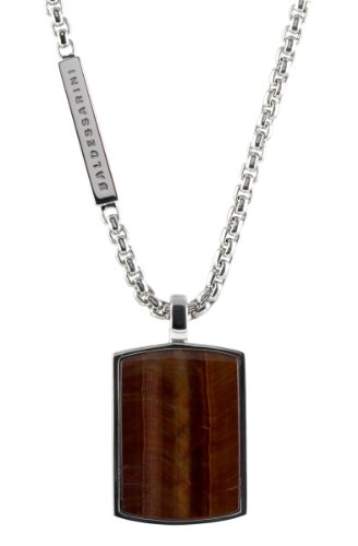 Baldessarini Herren-Halskette 925 Sterlingsilber rhodiniert Tigerauge rotbraun 55 cm Y1039 Preisvergleich