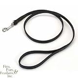 Coastal Pet Circle T Oak-Tanned Leather Dog Leash / Lead (Black, 4 ft. L x 5/8 inch W)
