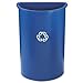 RCP352073BLU - Half-round Recycling Container, Plastic, 21 Gal, Blue