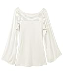 Pleated bateau-neck tee