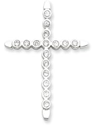 Sterling Silver CZ Cross Pendant