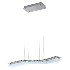 Eglo 88206A News, Nickel Frosted Opal, 8-Light Pendant Light Fixture by Eglo