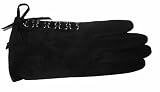 Solnex Womens Womens Suded Glove With Lace Up Detailing,Black,Small/Medium