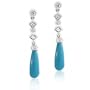 Bling Jewelry Sterling Silver Vintage Turquoise Teardrop Dangling Earrings