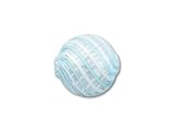 Venetian Blown Glass Round Bead - Light Blue Spiral