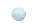 Venetian Blown Glass Round Bead - Light Blue Spiral