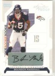 2006 Playoff NFL Playoffs Signature Proofs Silver #126 Brandon Marshall - Denver Broncos (Rookie Parallel Card - Autographed - Serial #'d to 150) (Football Cards)