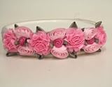Baby Hair Band Kids Kapers Satin Roses #Pink Multi