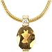 14K Yellow Gold Golden Topaz and Diamond Pendant