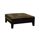 Brown Full Leather Cocktail Ottoman By Wholesale Interiors