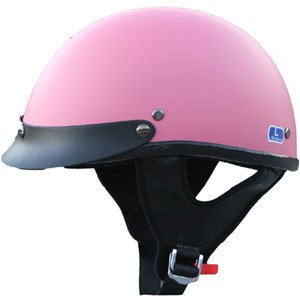 Motorcycle Beanie Helmet Fiber Glass DOT Matt Pink size large