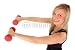 Wallmonkeys Peel and Stick Wall Decals - Smiling Blonde Holding Two Barbells - Removable Graphic
