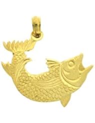 Dazzlers Solid 14 karats Gold Assorted Fish Sea Bass Snook King Mackerel Charm Pendant available in three colors from jewelsberry (weights: 1.6 grams only)