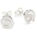 VINANI Ohrstecker Spirale gebuerstet Sterling Silber 925 Ohrringe OSP