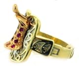 14k Yellow Gold Saddle Ring
