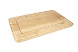 T&G Heritage Rectangular Bread Board in Hand Carved Hevea Wood. 380x250x22mm