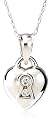 14k Rose, Yellow, or White Gold Diamond Heart Keyhole Pendant (.04 cttw, J Color, I2 Clarity), 18"