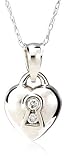14k Rose, Yellow, or White Gold Diamond Heart Keyhole Pendant (.04 cttw, J Color, I2 Clarity), 18