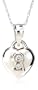 14k Rose, Yellow, or White Gold Diamond Heart Keyhole Pendant (.04 cttw, J Color, I2 Clarity), 18"