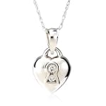 14k Rose, Yellow, or White Gold Diamond Heart Keyhole Pendant (.04 cttw, J Color, I2 Clarity), 18"