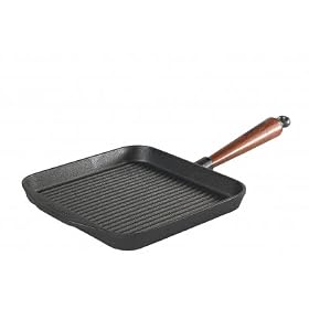 Skeppshult Square Grill Pan, with Wood Handle, 25 cm