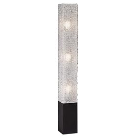 Textured Clear Acrylic Strands Shade Rectangular Floor Lamp