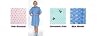 `Tie-Back Adult Gown Blue Marble Print `Tie-Back Adult Gown Blue Marble Print