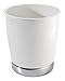 mDesign Wastebasket Trash Can for Bathroom, Office, Kitchen - White/Chrome