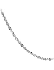 20" Diamond Cut Rope Neck Chain in 14K White Gold