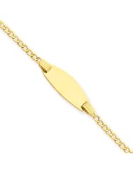 14 Karat Yellow Gold Chain ID Bracelet With Lobster Clasp - 7 Inch