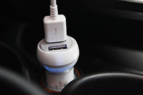 wiAmp® Apple iPhone 6 / 6 Plus / 5S 5C 5 Car Charger - 2.1 Amp - Dual USB Compact High Quality - White Cable &amp; Charger (Yellow)