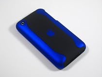 Black & blue 2-piece hard case & vinyl screen protector package for the Apple iPhone 3G