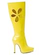 Women's 4.5 Inch Gogo Boot With 0.75 Inch Platform With Inner Zipper And Flower Cut-Out