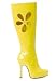 Women's 4.5 Inch Gogo Boot With 0.75 Inch Platform With Inner Zipper And Flower Cut-Out