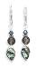 Abalone, Crystal and Glass Bead Lever Back Earrings