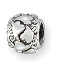Hearts Charm in Silver for 3mm Charm Bracelets