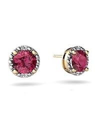 Genuine Pink Tourmaline 14kt Yellow Gold Earrings