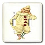 Florene Childrens Art II - Pierrot - Vintage Clown - Light Switch Covers - double toggle switch
