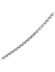 22" Adjustable Wheat Neck Chain in 14K White Gold