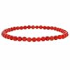 Genuine Carnelian Stone 4mm Bead Beaded Stretch Bracelet