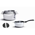 De Buyer 3491.04 Twisty Lot de 4 casseroles Twisty � 14/16/18/20 cm avec 1 queue et deux anses