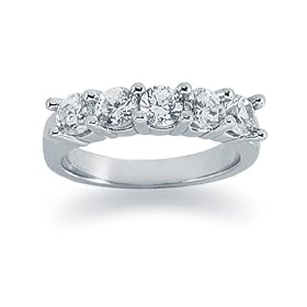 1.25 Five Stone Diamond Band in 18k White Gold